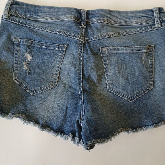 Lauren Conrad Embroidered Daisy Jean Short Shorts Distressed Cuttoff Design W 12 - Picture 12 of 16